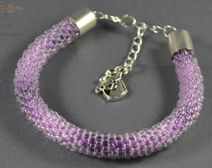 Seed beads bracelet purple bracelet shadow purple bracelet friendship gift springs ideas crochet bracelet handmade bracelet for her shadow