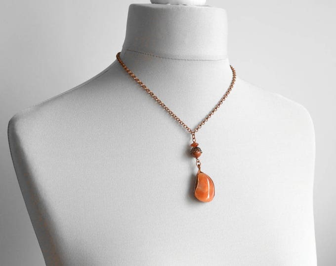 moss pendant, agate slice necklace, witch jewelry, hippy necklace, carnelian necklace, copper agate, orange bridesmaids, autumn necklace