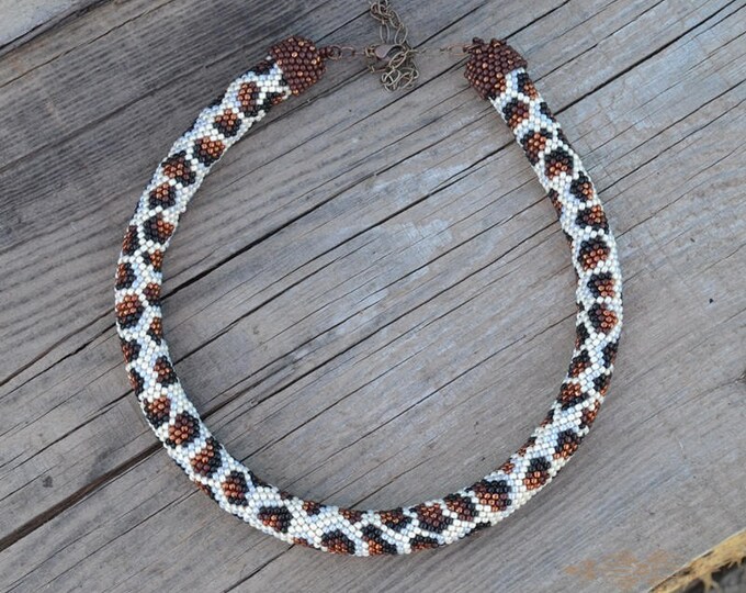 Leopard wilde necklace safari style Everyday Necklace leopard necklace snake skin jewelry snake skin necklace beads necklace Leopard jewelry