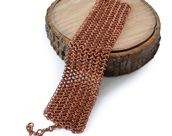 chainmaille bracelet, mens bracelet, copper bracelet, metal bracelet, mens jewelry, unisex bracelet, chainmail bracelet, chain bracelet,