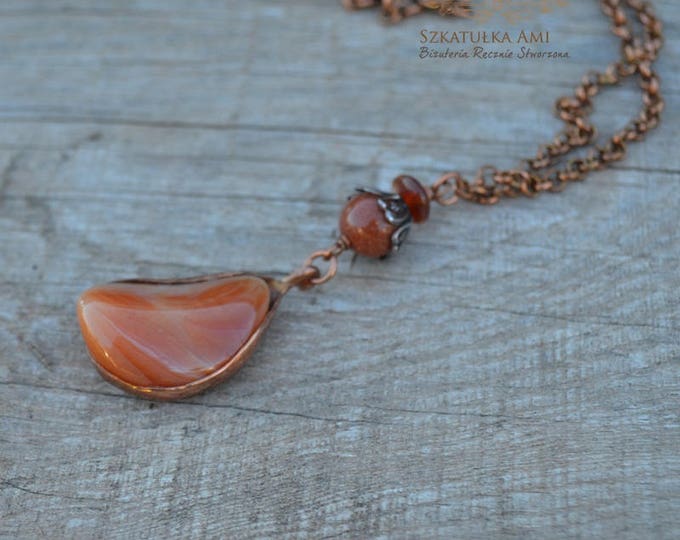 moss pendant, agate slice necklace, witch jewelry, hippy necklace, carnelian necklace, copper agate, orange bridesmaids, autumn necklace