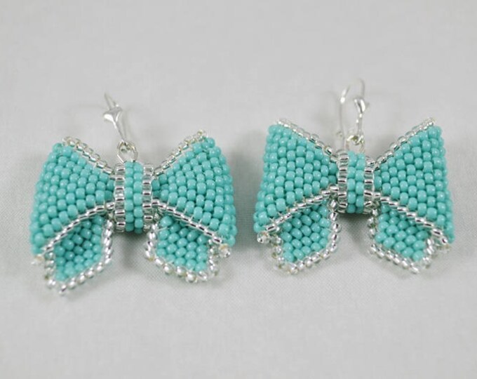 ribbon earrings, To order earrings, funky earrings, bow earrings, girlish earrings, little girl earring, tiny bow earring, festival earring