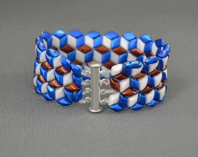 Blue bracelet, wide bracelet, turquoise bangle, beaded cuff bracelet, wide cuff bracelet, seed bead bracelet, bead cuff bracelet, gift her