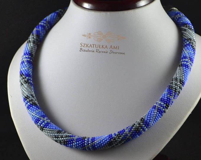 Plaid necklace, plaid jewelry, tartan plaid, buffalo plaid, blue plaid, scottish necklace, scottish tartan, statement necklace, tartan