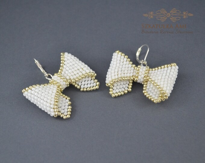 ribbon earrings, To order earrings, funky earrings, bow earrings, girlish earrings, little girl earring, tiny bow earring, festival earring