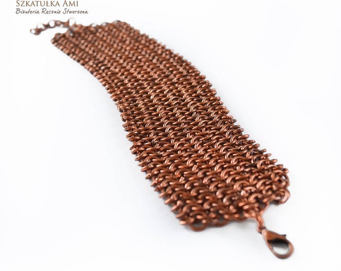 chainmaille bracelet, mens bracelet, copper bracelet, metal bracelet, mens jewelry, unisex bracelet, chainmail bracelet, chain bracelet,