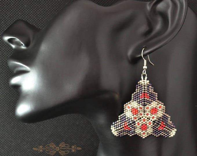 Metallic triangle triangle earrings handmade earrings colour earrings bridal earrings stud earrings cartilage earring classy earring braided
