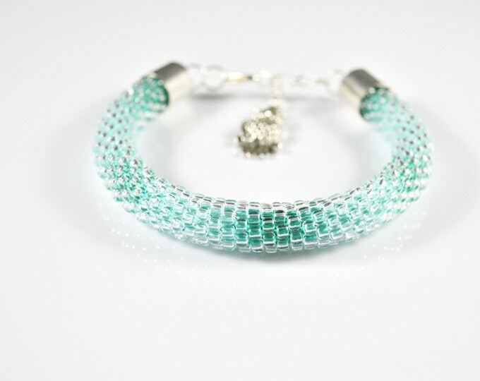 mint beaded bracelet, handmade beaded, bracelets wholesale, butted bracelet, shadow bracelet, free shipping, transparent bracelet, christmas