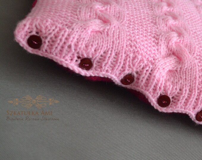 braids knitted pillow pink pillow buttons pillow case knitted pillow case baby pillow case nursery pink decor bed decor home decor handmade