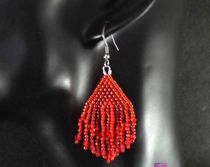 ethnic earrings, boho earrings, beaded earrings, native beaded, fringe earrings, tassel earrings, seed bead earrings, earrings native