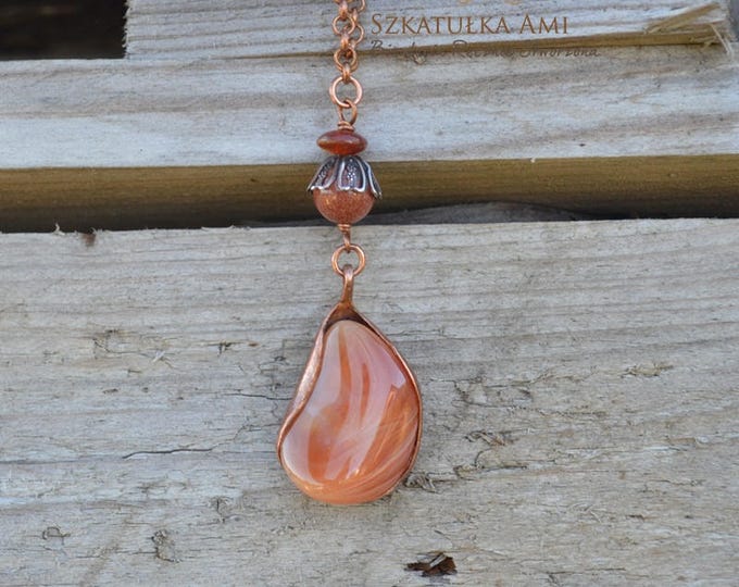 moss pendant, agate slice necklace, witch jewelry, hippy necklace, carnelian necklace, copper agate, orange bridesmaids, autumn necklace