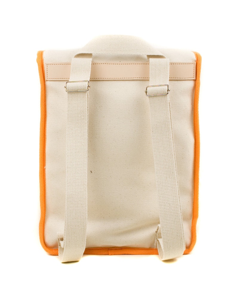 Backpack Women/'s Backpack Canvas and Leather Bag Retro Heap Line Vintage Inspired White Orange