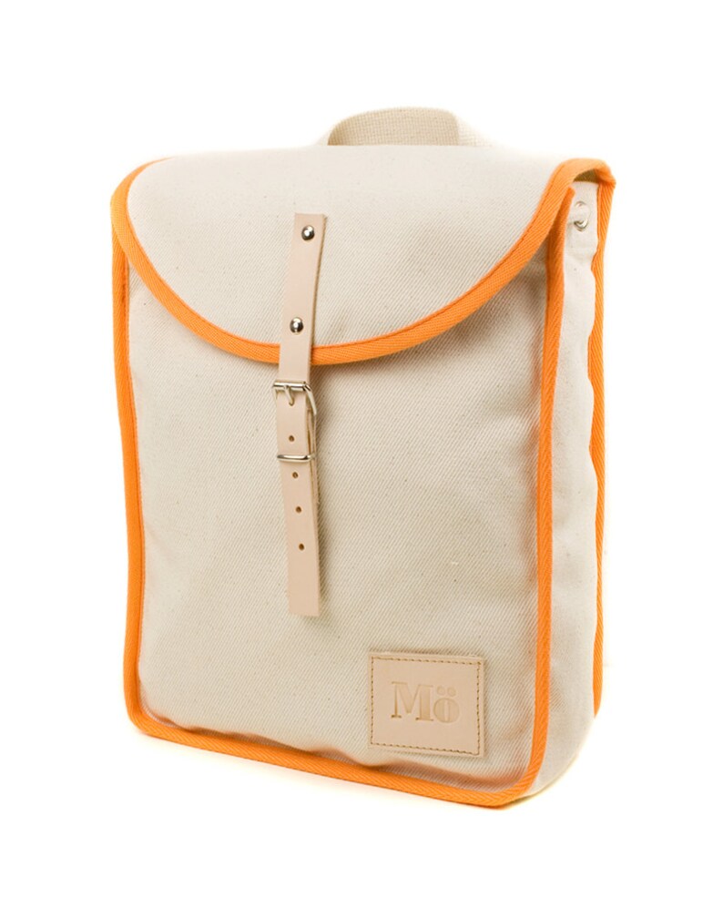 Backpack Women/'s Backpack Canvas and Leather Bag Retro Heap Line Vintage Inspired White Orange