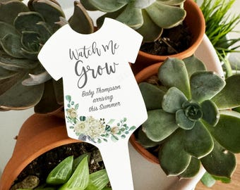 Watch Me Grow Plant Tags, Greenery Baby Shower Favors