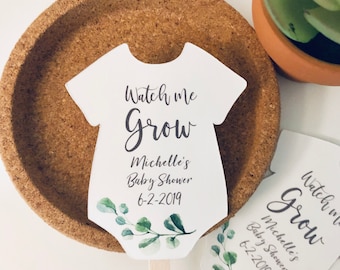 Watch Me Grow Favor Tags & Sign, Succulent Baby Shower Decor