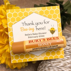 Honey Bee Lip Balm Favor Tags, Bridal Shower, 3" Square