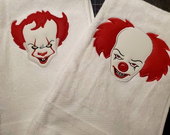 Glow in the dark towels, Embroidered towels, halloween, bathroom, hand towels, decor, home decor, home living, bath towels, scary, horror