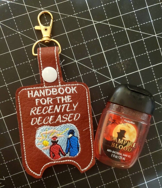 Hand Sanitizer holder, book for the recently deceased, here lies betelgeuse, Keychain