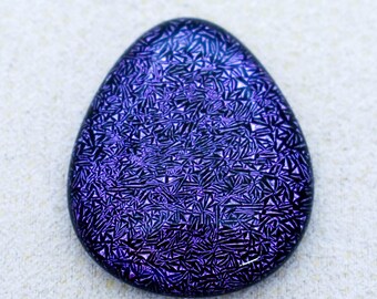 28x33mm Focal Cabochon of Dichroic Glass - Sparkling Purple Color on Black Glass - C880-R31