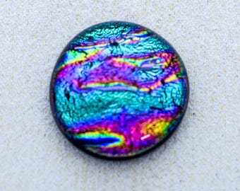 Choose from 3 Small Round - Assorted Dichroic Glass Colors See Description for Details