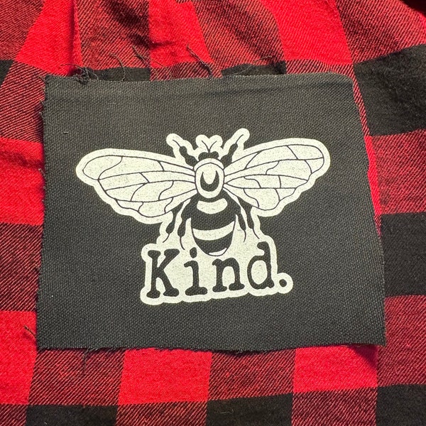 BEE KIND patch, Be Kind, PMA, No H8, punk patch, back patch, sew on patch, punk accessories, save the bees