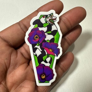 Beetlejuice Sandworm Coffin-sticker