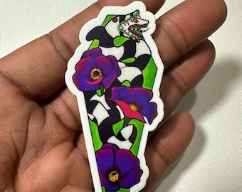 Beetlejuice Sandworm Coffin sticker