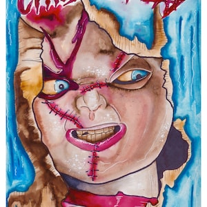 Chucky Art Print, Chucky, Bride of chucky, Child&#39;s play, horror art, horror print, horror fan, custom art print, horror art print, good guy