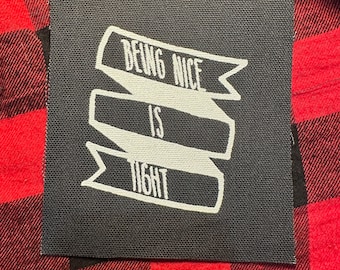 Sein schön ist eng Patch, Rücken Aufnäher, Punk Patch, Nähen auf Patch, Tattoo Banner, netter Kerl Aufnäher, Weltfrieden, benutzerdefinierter Patch, Crust Punk