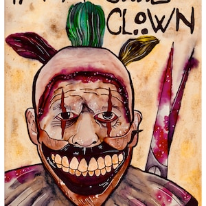 Twisty the clown print, twisty, twisty the clown, American Horror Story, AHS, AHS art, Clown art, horror art, art print, giclee print