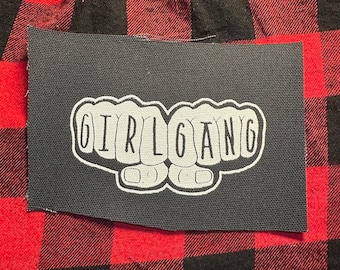 Girl Gang Patch, feministischer Patch, Mädchen Regel Patch, Punk Patch, Rücken Aufnäher, Crust Punk Patch, Fäuste, Girl Gang, Custom Patch