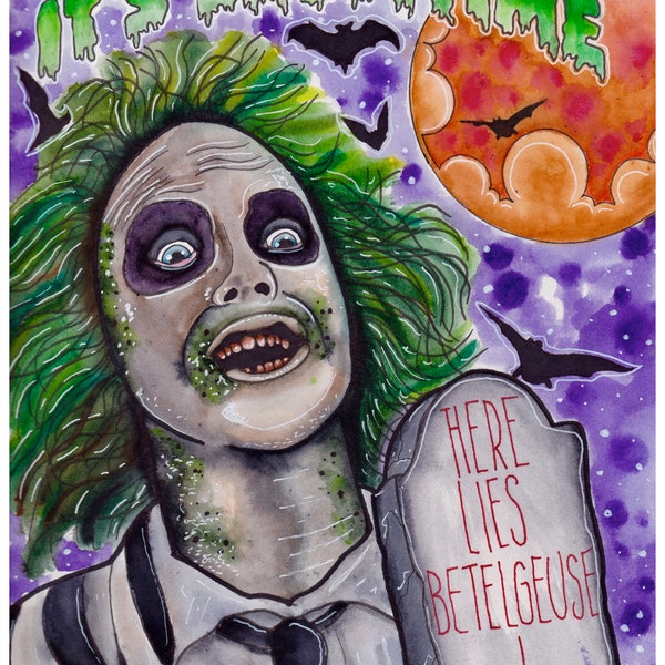 Beetlejuice Art Painting Etsy beetlejuice-art-painting-etsy
