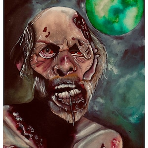 Walker Walking Dead Original art print, The walking dead art, The Walking Dead, Fear the walking dead, zombie painting daryl dixon, horror