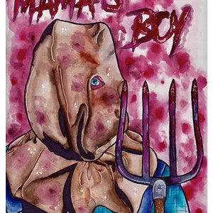Jason Voorhees art print, Jason Voorhees, friday the 13th art, friday the 13th, Sack head Jason horror art, camp crystal lake, art print
