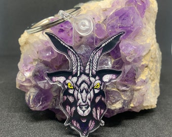 Black Phillip Goat Keychain/Baphomet Keychain/Devil keychain
