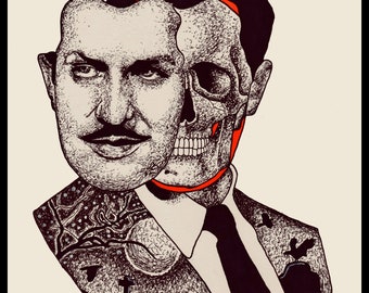 Vincent Price Art print, abstract art print, House on haunted hill, House of wax, Horror art, Horror icon, Horror movie fan art