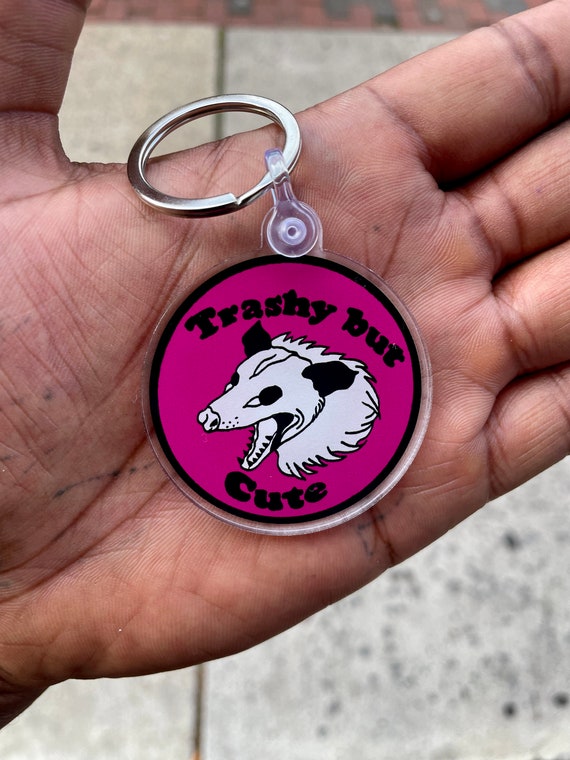 Trashy but Cute Charm, Possum Keychain, Trashy Keychain