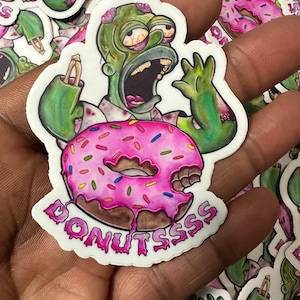 Homer Simpson Zombie sticker/vinyl sticker/Simpsons sticker/Homer simpson/Donut sticker/Horror sticker