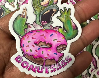 Homer Simpson Zombie sticker/vinyl sticker/Simpsons sticker/Homer simpson/Donut sticker/Horror sticker