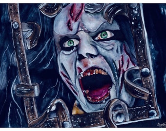 The Jackal 13 ghosts original art print, 13 ghosts print, horror prints, black zodiac, gifts under, christmas 2018, ghosts, paranormal