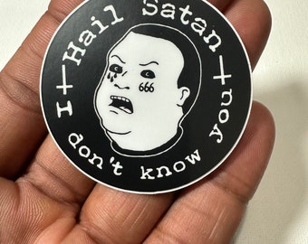 Bobby Hill Hail Satan sticker/King of the Hill/Damn it Bobby/ Bobby Hill/Goth sticker/Satan/The devil