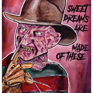 Freddy Krueger Original art print, horror art, horror art print, halloween art, dark art, horror movie fan, nightmare on elm street