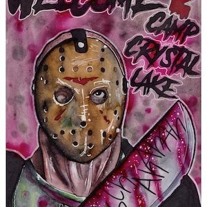 Jason Voorhees art print, Jason Voorhees, friday the 13th art, friday the 13th, Freddy vs jason, horror art, camp crystal lake, art print