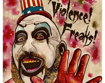 Captain Spaulding fine art print, captain Spaulding print, horror art, horror print, the devils rejects, house of a 1000 corpses, custom art