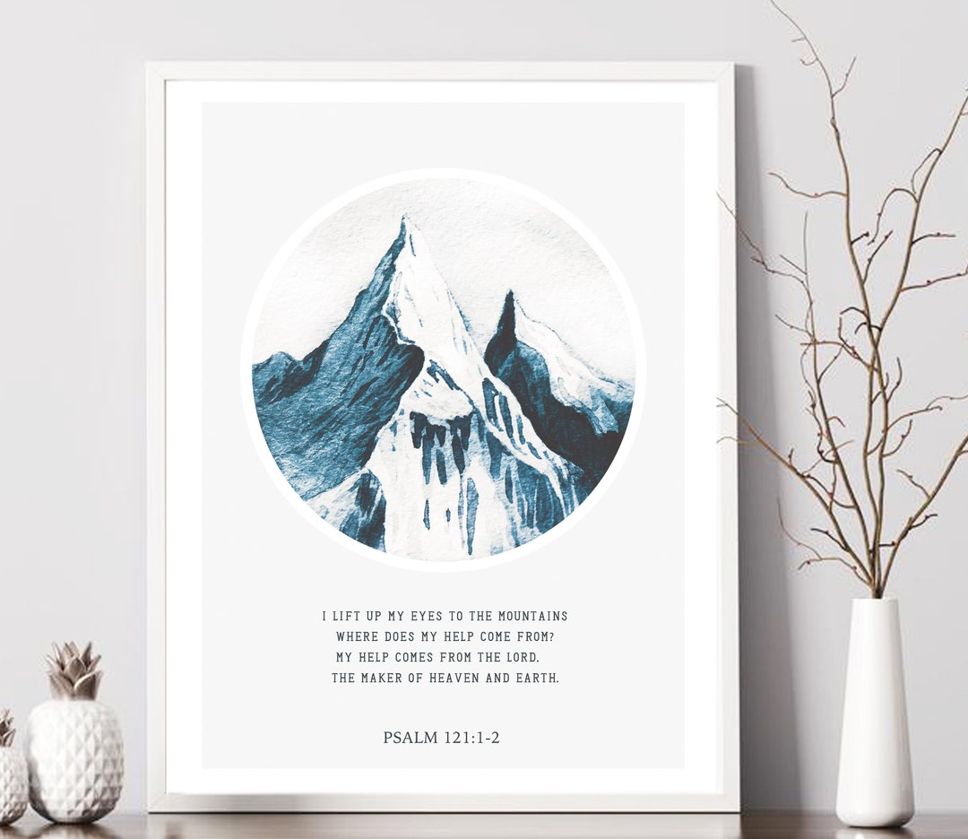 Bible Verse Prints Psalm 121 1-2 Christian Wall Art Watercolour ...