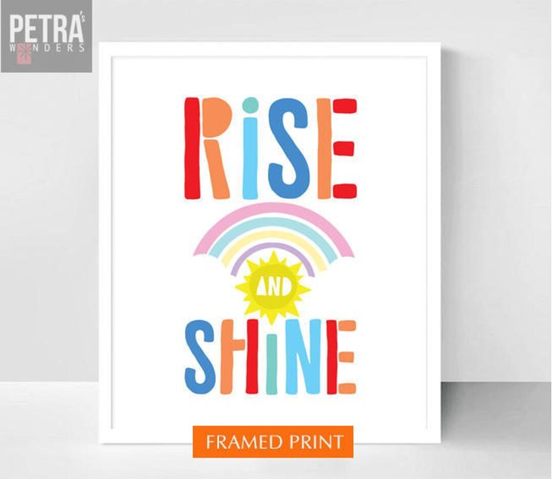 Rise and Shine Print Nursery Decor, Colourful Nursery Wall Art- Kids ...