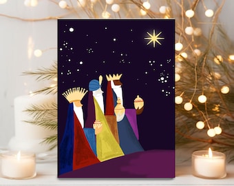 Christliche Weihnachtskarten. Drei Weisen Weihnachtskarten. Drei Königen Krippe Bibel Vers Karten. Matthäus 2,2