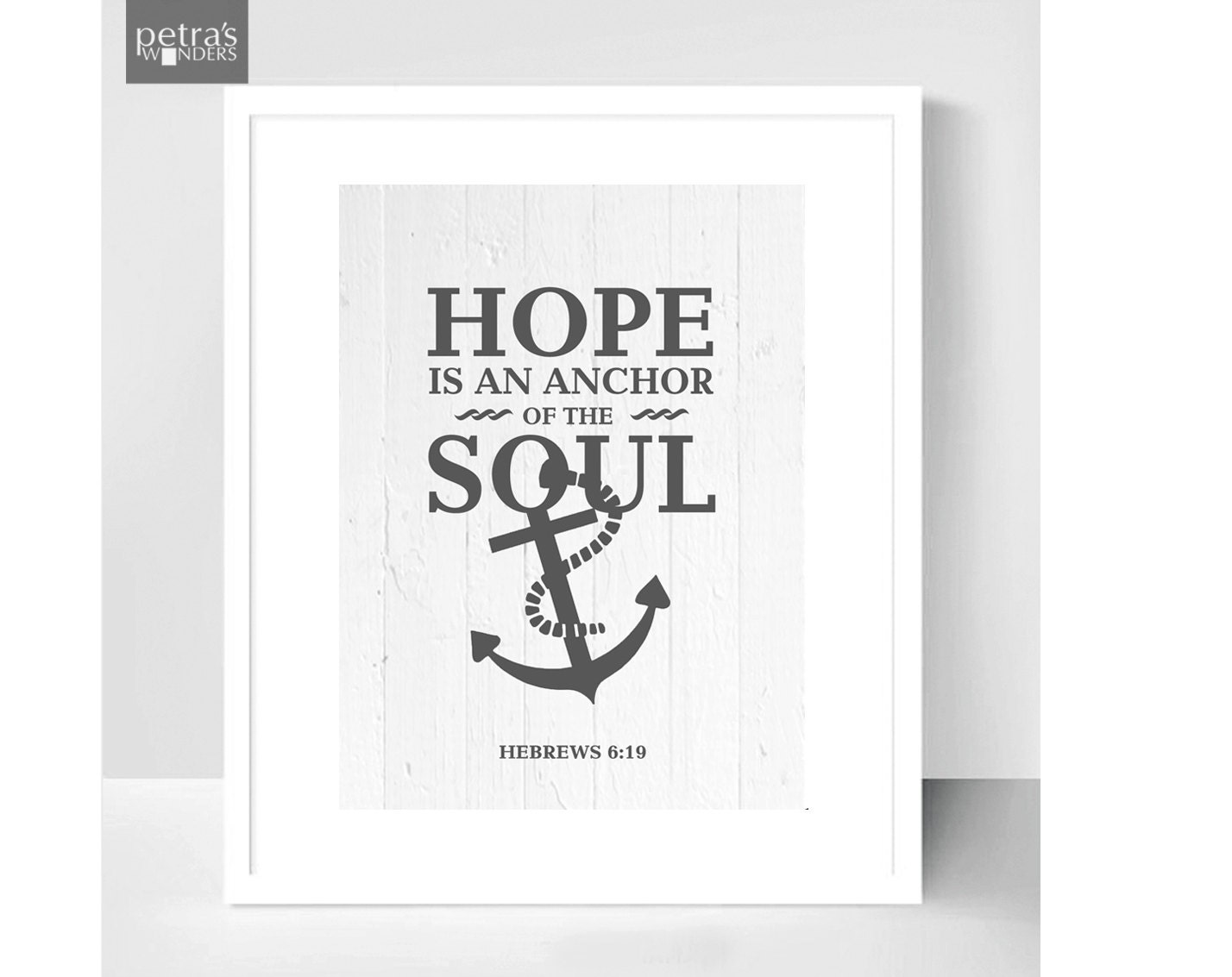 Bible Verse Print, Hope is an Anchor of the Soul Hebrews 6:19 ...