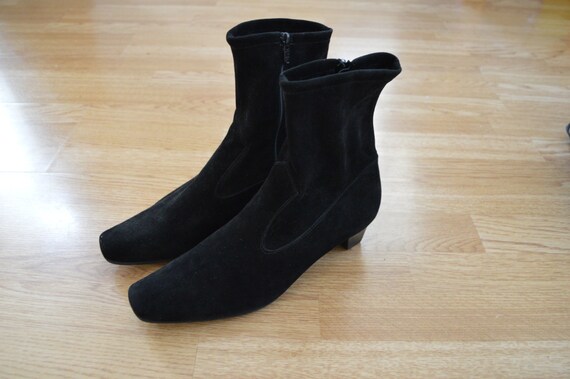 Black Suede Classic Boots Peter Kaiser 41 9 9.5