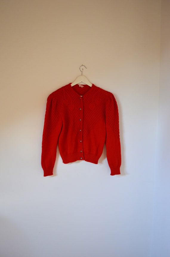 Little Red Riding Hood Heart Knitted Puff Sleeve F